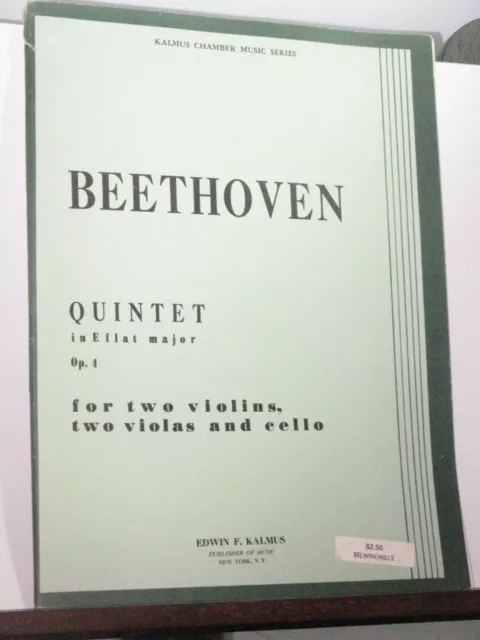 Sheet Music - String Quintet - Beethoven L van - Quintet in E Flat Op 4