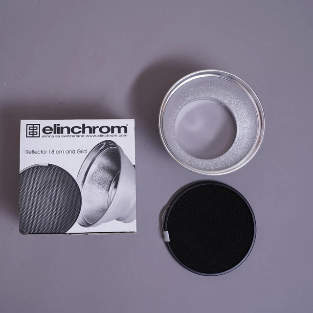 Reflector estándar Elinchrom 18 cm con rejilla de panal totalmente nuevo en caja