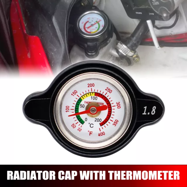 High Pressure Radiator Cap Cover Big Head With Temperature Gauge 1.8 Bar 25.6Psi