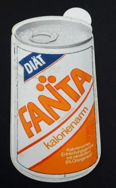 Werbe-Aufkleber Fanta Diät Ring-Pull-Dose 80er Kiosk Shop Coca-Cola Coke