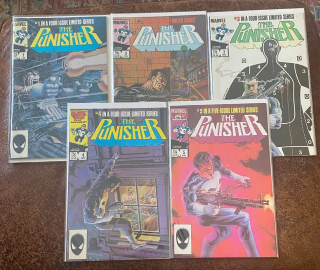 The Punisher Limited Mini Series #1-5 (Vol. 1, 1986); Complete set, High Grade