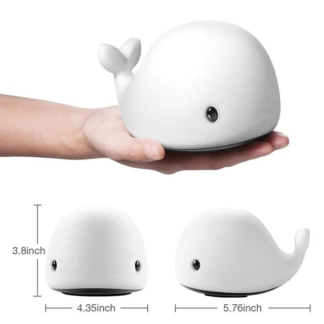 SHAMJINA TAP NIGHT Light for Kids and Baby, LED Whale Nightlight for ...