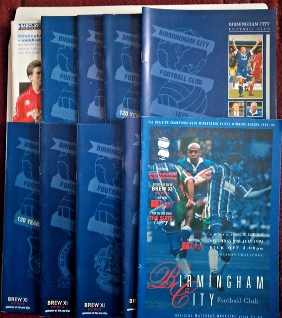 JOB LOT BIRMINGHAM city fc football programmes all excellent 10 issues