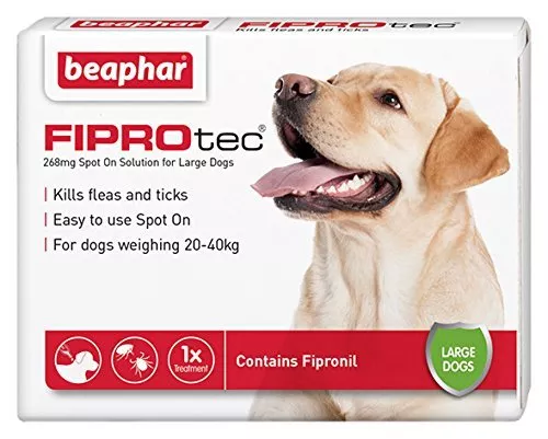 Beaphar FIPROtec for Large Dog 1 Treatment Pack Flea Tick Treatment 20-40kg