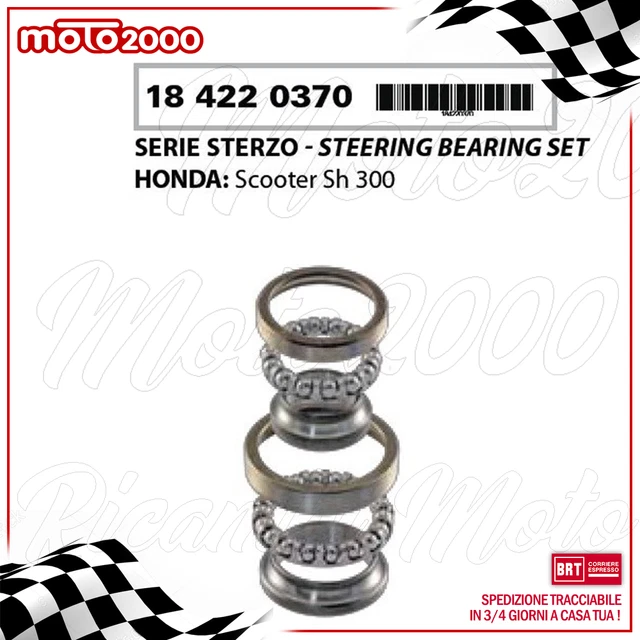 Gruppo Sterzo E Cuscinetti Forcella Per Piaggio Beverly 125-300 Fino Al 2009