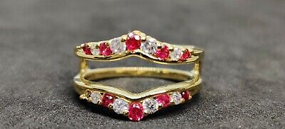 14KT Yellow Gold Finish 2.0 Carat Lab Created Ruby Diamond Instert Ring for her