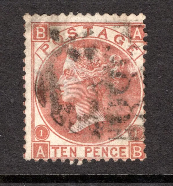 GB  QV   SG113   10d Pale Red Brown  plate 1  -   Fine Used  (A-B) Cat £400