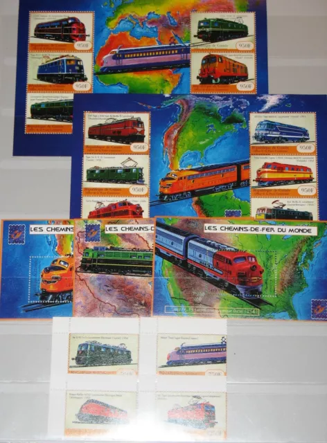 GUINEA 2001 3129-44 Block 653-55 1919-27 Locomotives Lokomotiven Trains Züge MNH