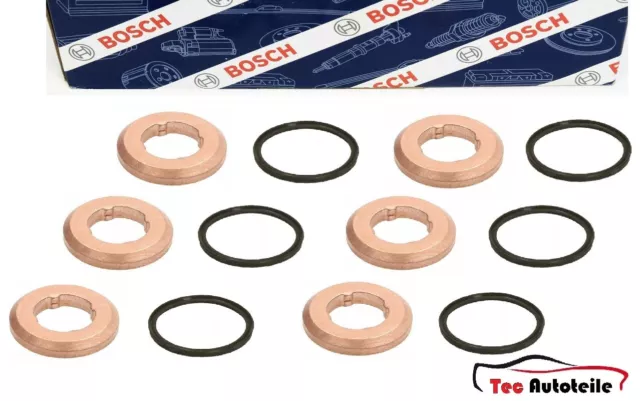 6x BOSCH Dichtung O-ring für CR Einspritzdüse VW Touareg AUDI A4 A5 Q7 3,0 TDI 2