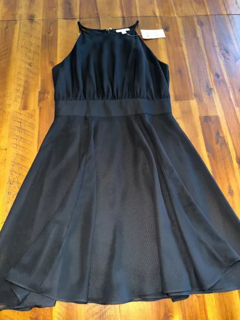 NWT Women's Maison Jules Fit & Flare Halter Dress, "Little Black Dress" Size 4