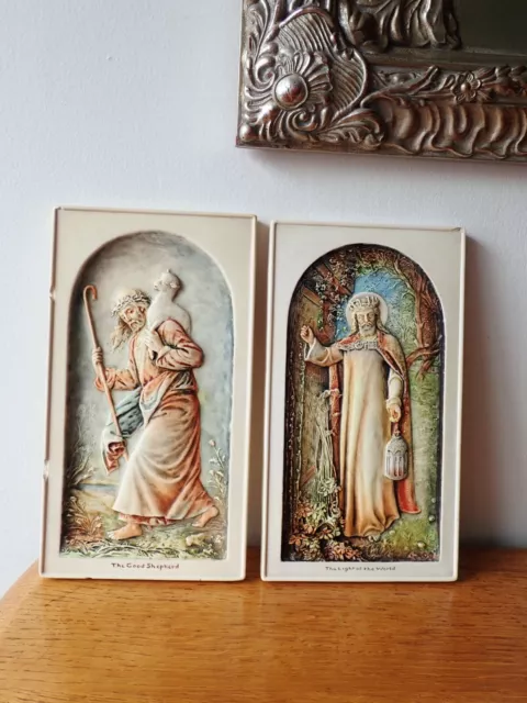 Pair of A Osborne Religious Plaques