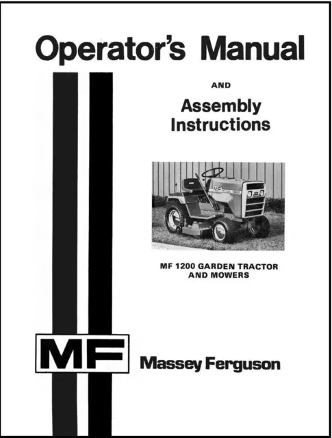 1200 Tractor Owners Maintenance Manual Fits Massey Ferguson Mf 1200 Garden