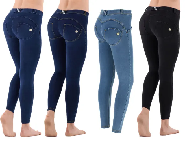 Freddy WR.UP® Damen Hose knöchellang Denim-Look Super Skinny normale Leibhöhe