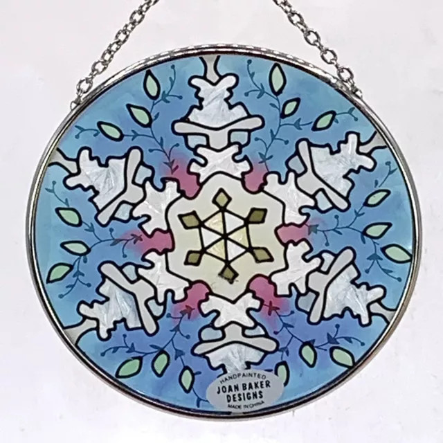 Stained Glass Suncatcher Snowflake Joan Baker Designs Hand Painted 4.5"