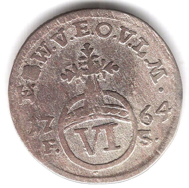 SAXONYWEIMAREISENACHVI PFENNIGE 1764 F.S. Billon Anna Amalia VF