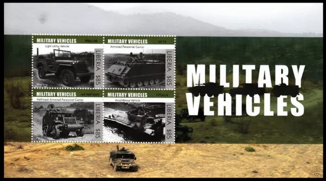 Liberia 2013 MNH SS, Military War, Light & Heavy Transport Vehicles