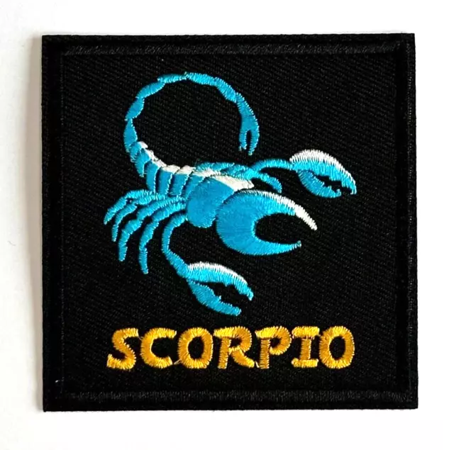 Sternzeichen Skorpion / Scorpio Bügelflicken gestickter Aufnäher Zodiac Patch
