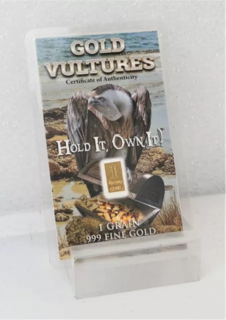 GOLD BULLION BAR GOLD VULTURE FINE PURE GOLD 999 24K 1 GRAIN 2d