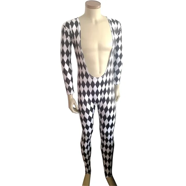 Harlequin Leotard Costume And Wig Freddie Mercury Unitard Spandex Outfit Suit