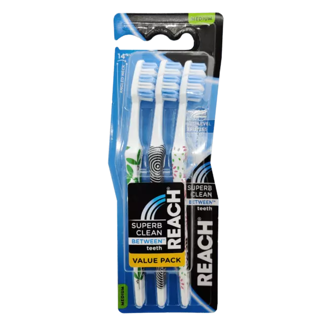 Reach Superb Clean Between Teeth Toothbrush 3pk - Medium Value Pack