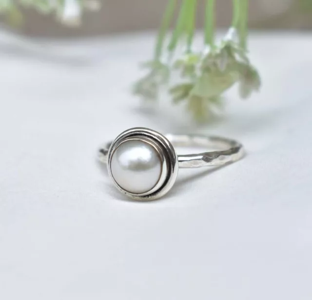Pearl Ring, Thumb Ring, 925 Silver Ring, Natural Pearl, Handmade Ring, Beautiful