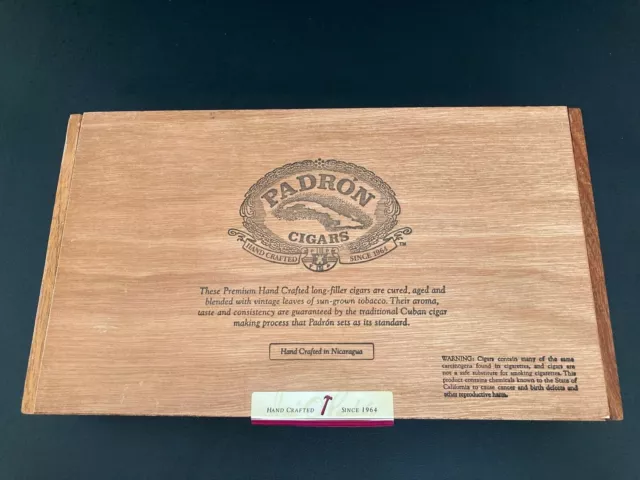 Cigar Box PADRON 3000 Maduro EMPTY Wooden Storage Stash Box