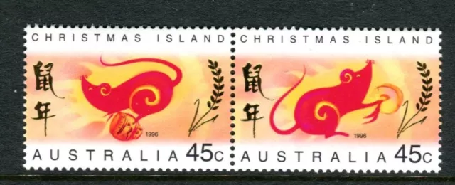 1996 Christmas Island Year of the Rat - MUH Pair (B)