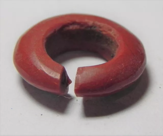 Zurqieh-Af1742- Ancient Egypt, 18Th Dynasty, Red Jasper Hair Ring. 1400 B.c