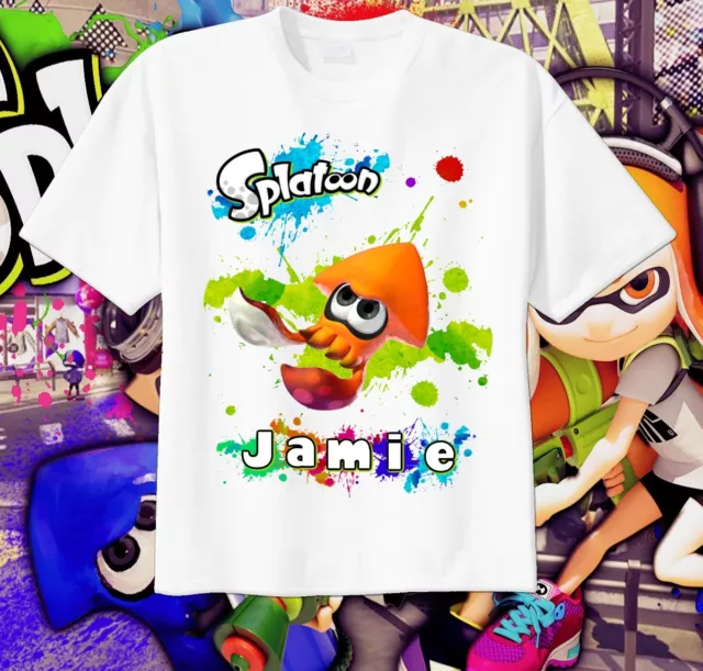 Camiseta Personalizada Splatoon SQUID Personalizar Cumpleaños Camiseta Wii, Videojuego, Splat