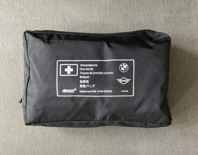 BMW Genuine Emergency First Aid Travel Kit+Black Storage Pouch/Bag 7263439