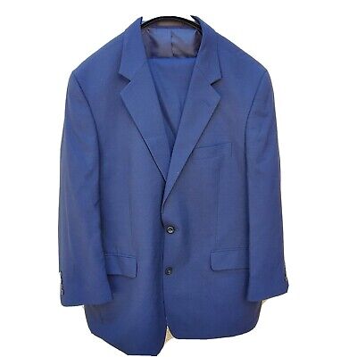 Geoffrey Beene Blue Suit 46s Pants Jacket Set 40W X 29L