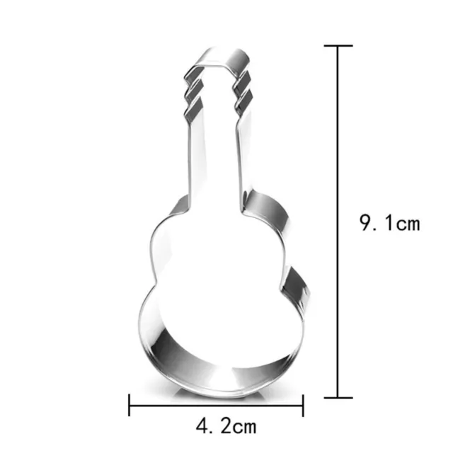 5x Gitarre Form Backform Backen Keksform Edelstahl Ausstechformen Ausstecher Neu 3