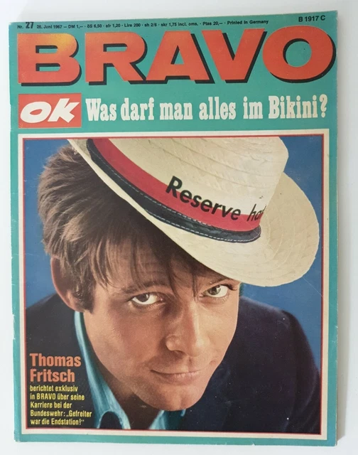 Bravo 27 vom 26.6.1967 komplett! Thomas Fritsch / Jimi Hendrix / Bee Gees (B920)