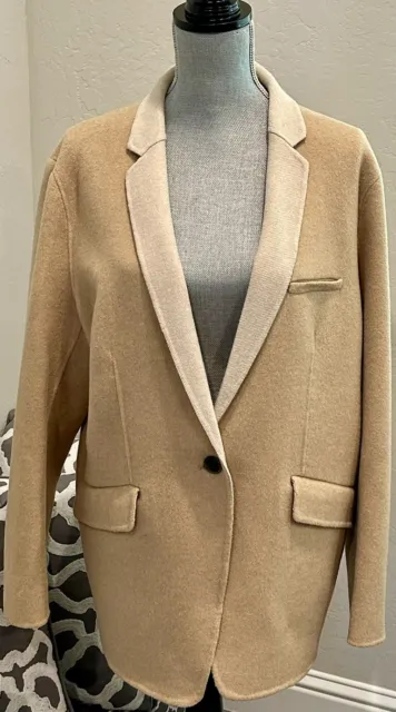 Rag & Bone Margot Blazer  Camel Size 16 Wool Button Front Jacket
