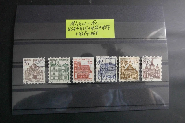 Deutsche Bauwerke Michel-Nr. 454-458+461 Deutschland 1965 gestempelt