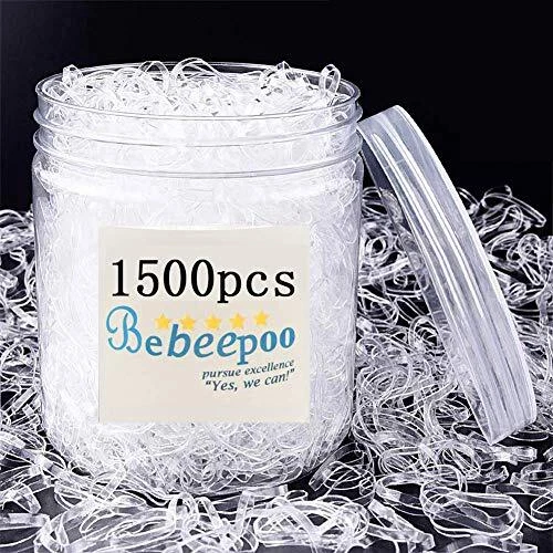 Elastic Hair Rubber Bands 1500pcs Mini Small Clear Ponytail Elastics For Hairs