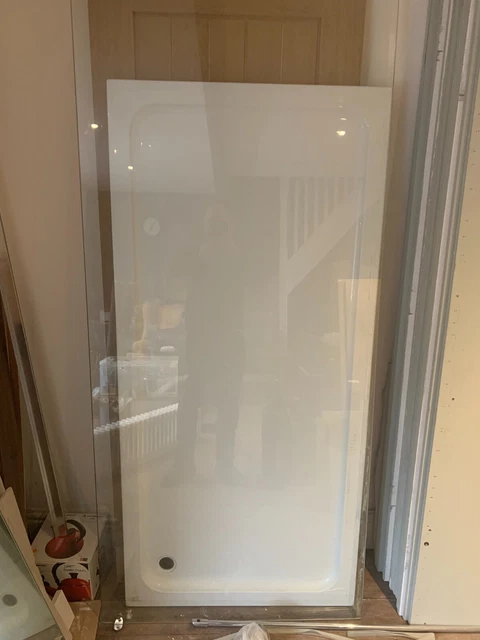 WALK IN PORCELAIN Shower Tray + Glass + Riser Kit 1700 X 795 Mm £119.99 ...