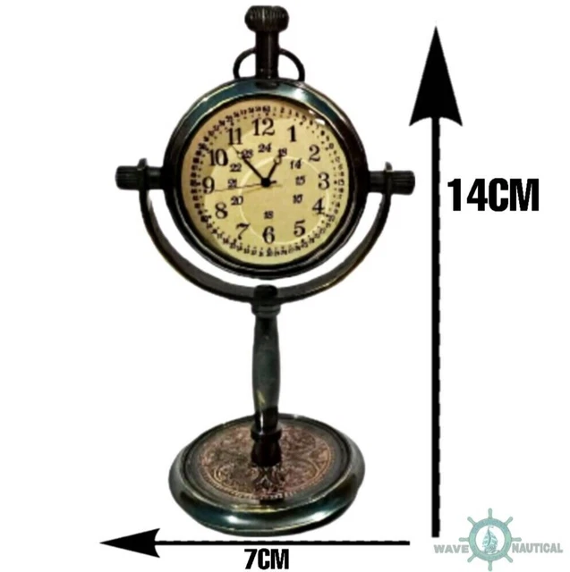 Antike Tischuhr Dekor Messing Uhr nautischen antiken Tisch Maritime Marine... 6