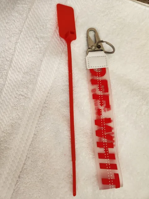 Off-White Industrial Key Chain/lanyard With Zip Tie Clear White/Red New (2013)