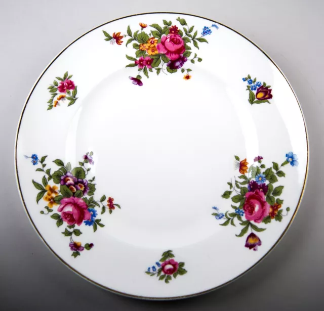 Crown Staffordshire Dresden Spray Salad Plate Vintage Bone China England