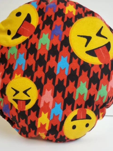 Smiley Face Emoji Hound Tooth Pillow 16 "