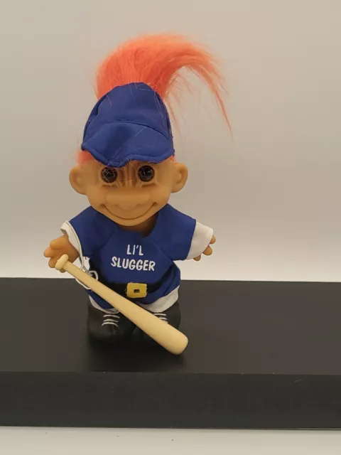 RUSS TROLL Li'l Slugger Baseball Player TROLL With BAT, HAT,  SHOES