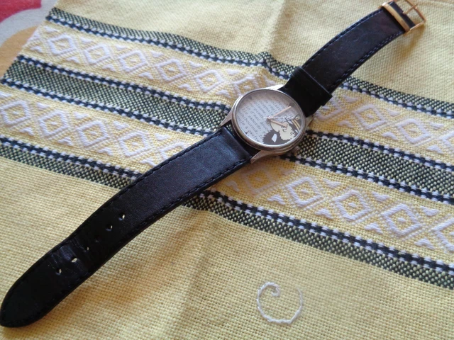 Montre De Collection Tintin - Moulinsart 1998 - Trotteuse étoile/planète - Bracelet Cuir