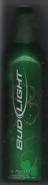 Bud Light St. Patrick's Day Green Shamrock 16 oz. Aluminum Bottle crown type