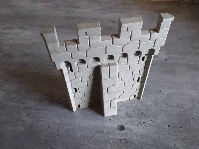 Pièce Playmobil Château Médiéval - Angle De Ronde Pour Château Fort (réf. 4688/7478/7479)