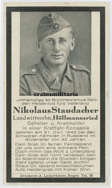 Orig. Sterbebild Panzer Kradmelder 23.Pz.Div. + Digora Terek Russland 1942