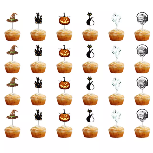 Halloween Cake Topper Pumpkin Ghost Witch Black Cat Horror Cake Toppers PicCR 2