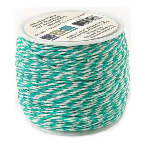 We R Memory Keepers Cotton Baker's Twine Aqua & White 2-Ply 1mm 50 yrds 45 m