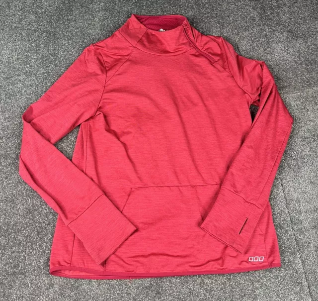 Lorna Jane Jacket Womens Medium Red Uniquely Sweatshirt Top Shoulder Zip Ladies