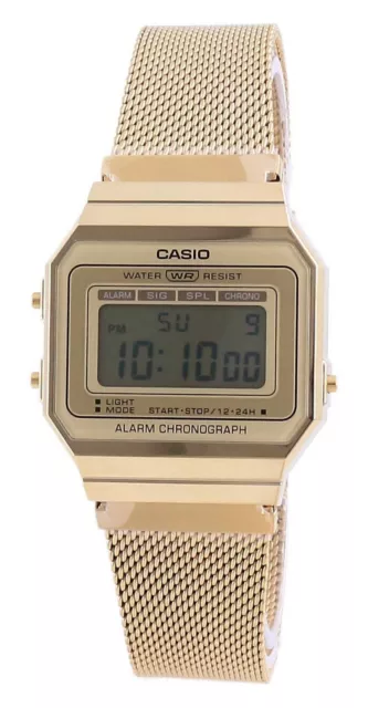 Casio Youth Vintage Gold Tone Stainless Steel Digital A700WMG-9A Unisex Watch